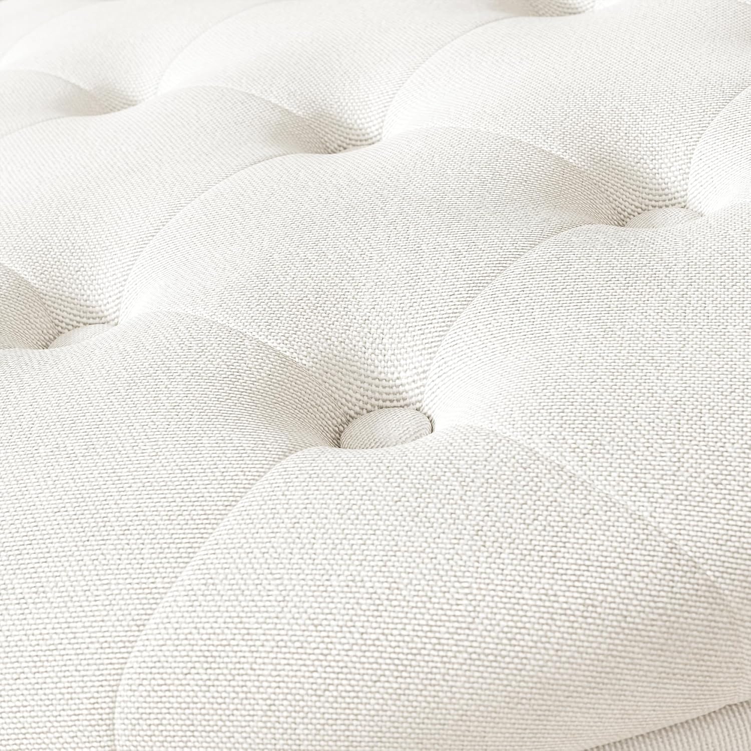 30 Inch Round Storage Ottoman,Modern Tufted Ottomans,Circular Coffee Table with Removable Top,Upholstered Large Ottoman with Storage Footrest Stool for Bedroom Living Room (White)