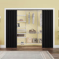 96' x 80' PVC Interior Accordion Door, Suitable for Opening Width 73'-96', Trimmable Height & Width, Room Dividers for Pantry Laundry Closet RV, Strong Magnet Folding Doors, Easy to Install, Black