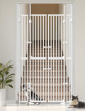 Extra Tall Cate Gate for Doorway: Pressure Mount 74.8'-90.5' Tall Cat Gate for Pets in Extra 30.3'-47.2' Width No Wall Drilling No Toddler for Indoor Stairs Hallway Room Safety Barrier