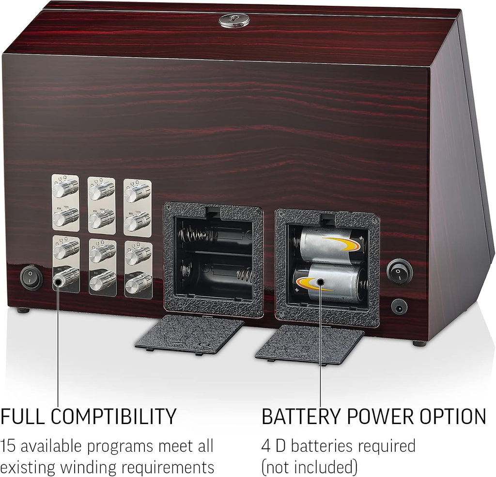 12 Watch Winder for Automatic Watches with Motor-Stop and Battery Option