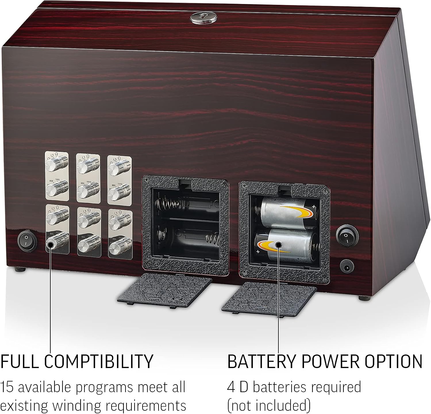 12 Watch Winder for Automatic Watches with Motor-Stop and Battery Option