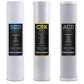 PRO+AQUA Whole House Heavy Metals Well Water Filter Replacement Set - 3 Stage, Sediment, KDF/Blend, Carbon Block - 20', 5 Microns