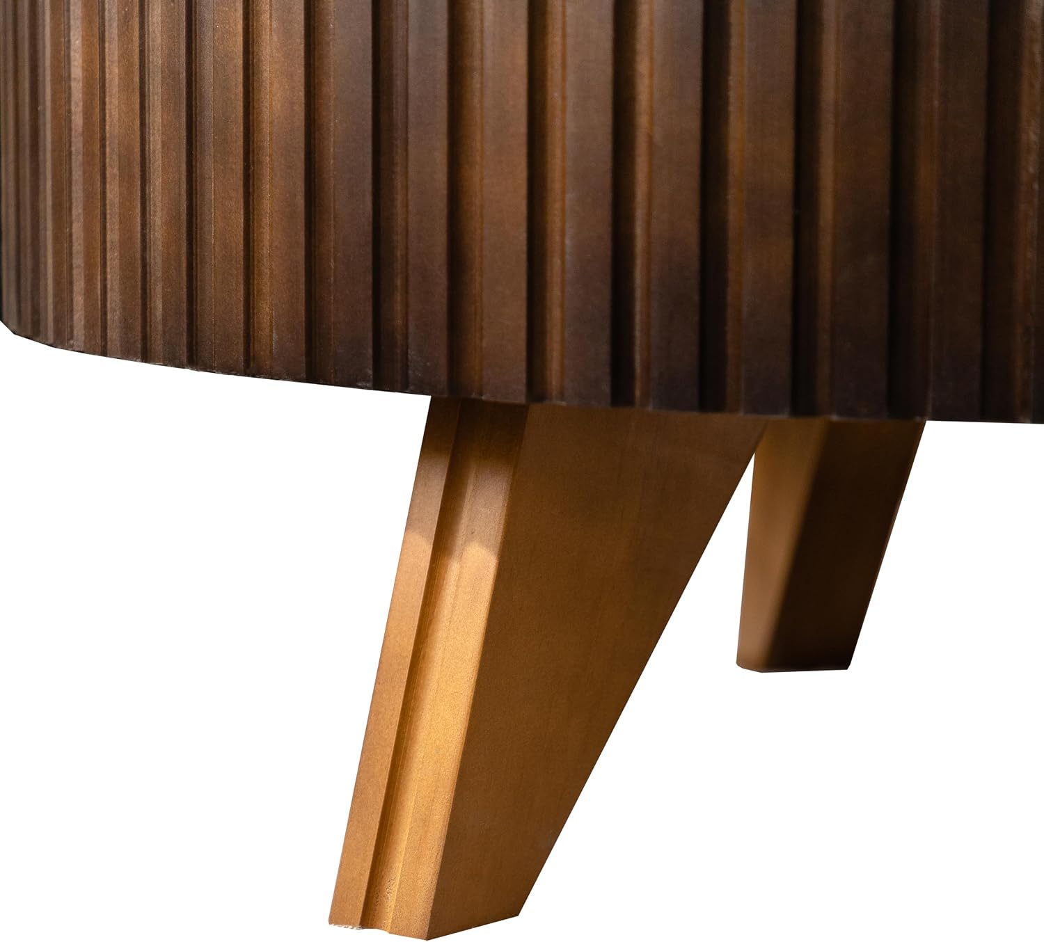 35.4'' Round Coffee Table Wood Modern Coffee Table for Living Room, Easy Assembly, Black Brown