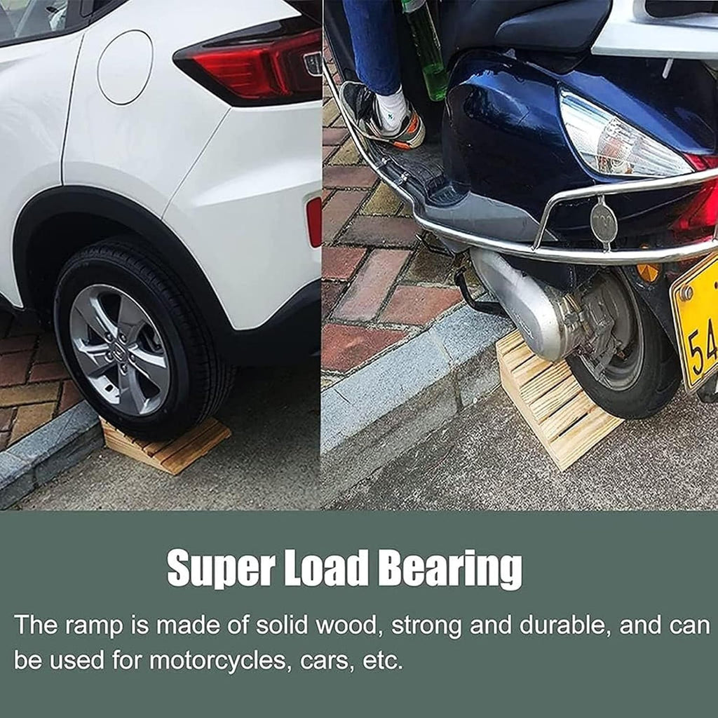 Portable Threshold Ramp Front Door Entry Ramp for Doorways 2-6inch Rise, Non-Slip Wooden Step Transition Ramps for Wheelchair Walkers Car Motorcycle (Size : 38.8x35x14cm)