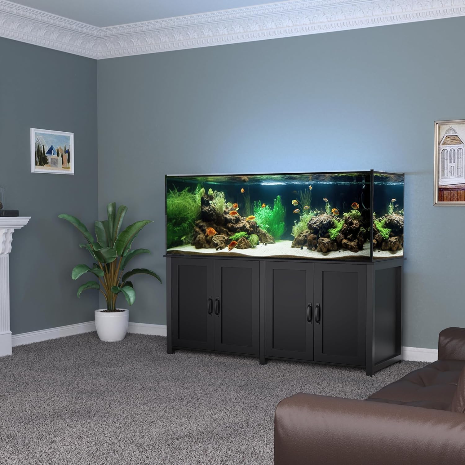 GDLF 100-150 Gallon Fish Tank Stand, 120 Gallon Tank Stand with 60'*24' Tabletop Fits 100/120/150 Volumns Aquariums,2200LBS Capacity Heavy Duty