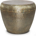 SIMPLIHOME Preston Metal Table - 22 inch Wide Solid Metal Round Side Table in Antique Gold, Modern Industrial Accent Table for Living Room or Bedroom with Textured Finish, Assembled
