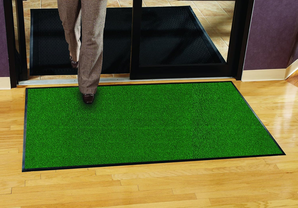 Guardian Platinum Series Indoor Wiper Floor Mat, Rubber with Nylon Carpet, 2'x16', Green, 94021640