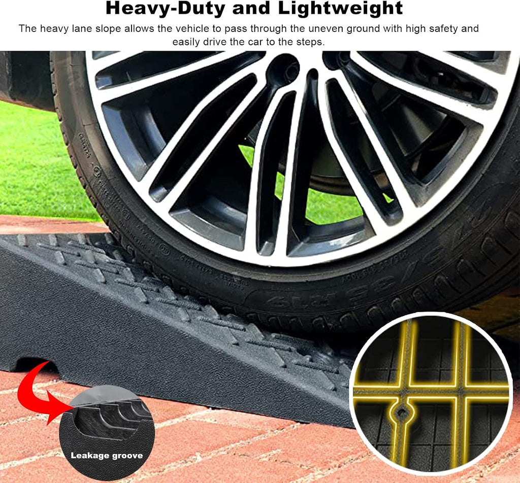 Heavy-Duty Driveway Ramp, 2'/2.3'/2.7'/3'/3.5' Rise Height Sidewalk Threshold/Kerb Ramps Kit, Car Garage Bathroom Stable Walker Ramp(6cm(2 3/8'))