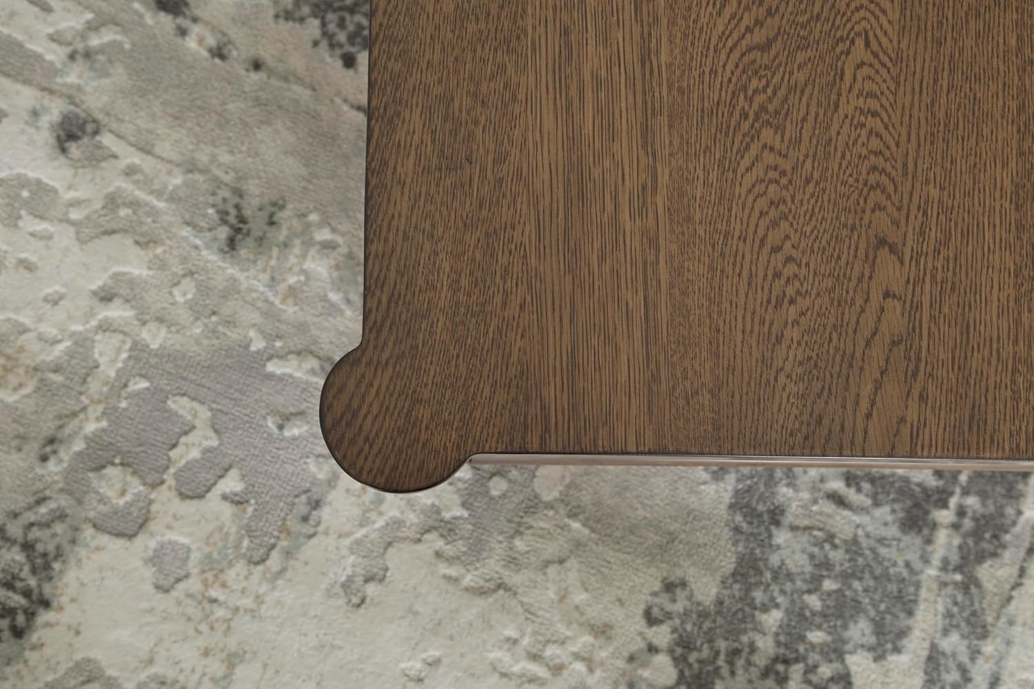 Signature Design by Ashley Roanhowe Contemporary 2-Drawer Coffee Table with Open Lower Shelf and Tapered Legs, Dark Brown