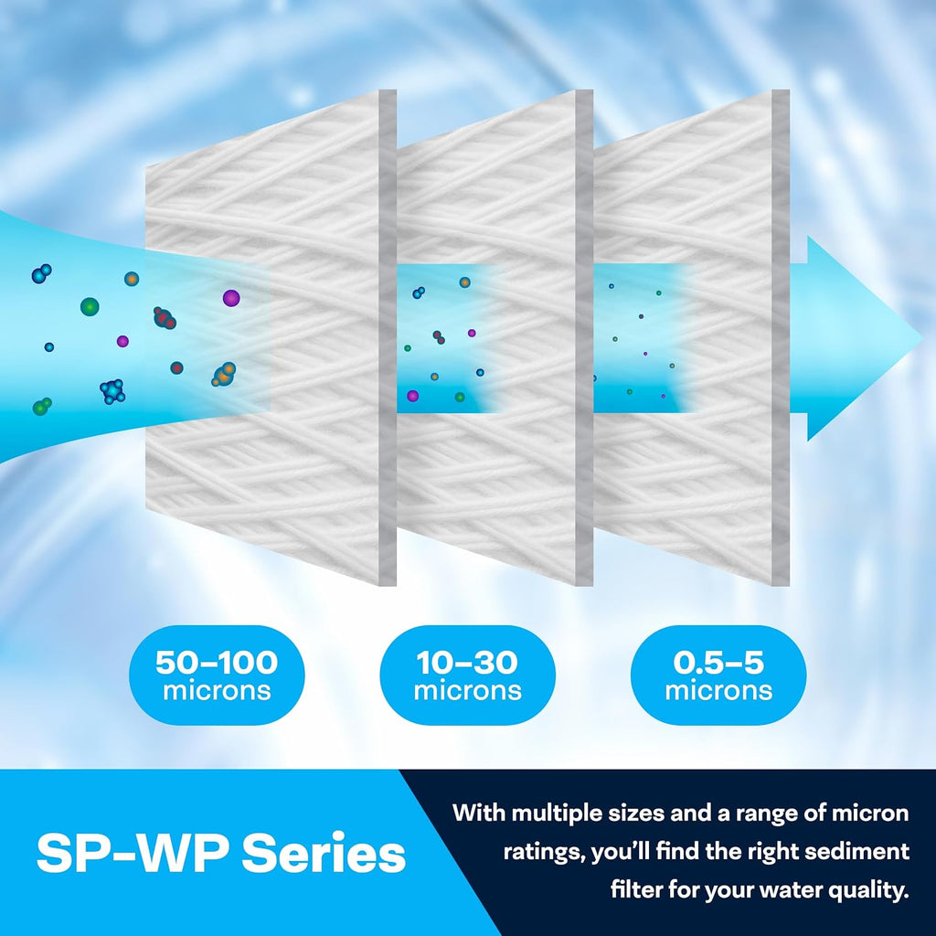 SpiroPure 20x4.5 50 Micron Sediment Water Filter SWC-45-2050 AP814-2 6 Pack