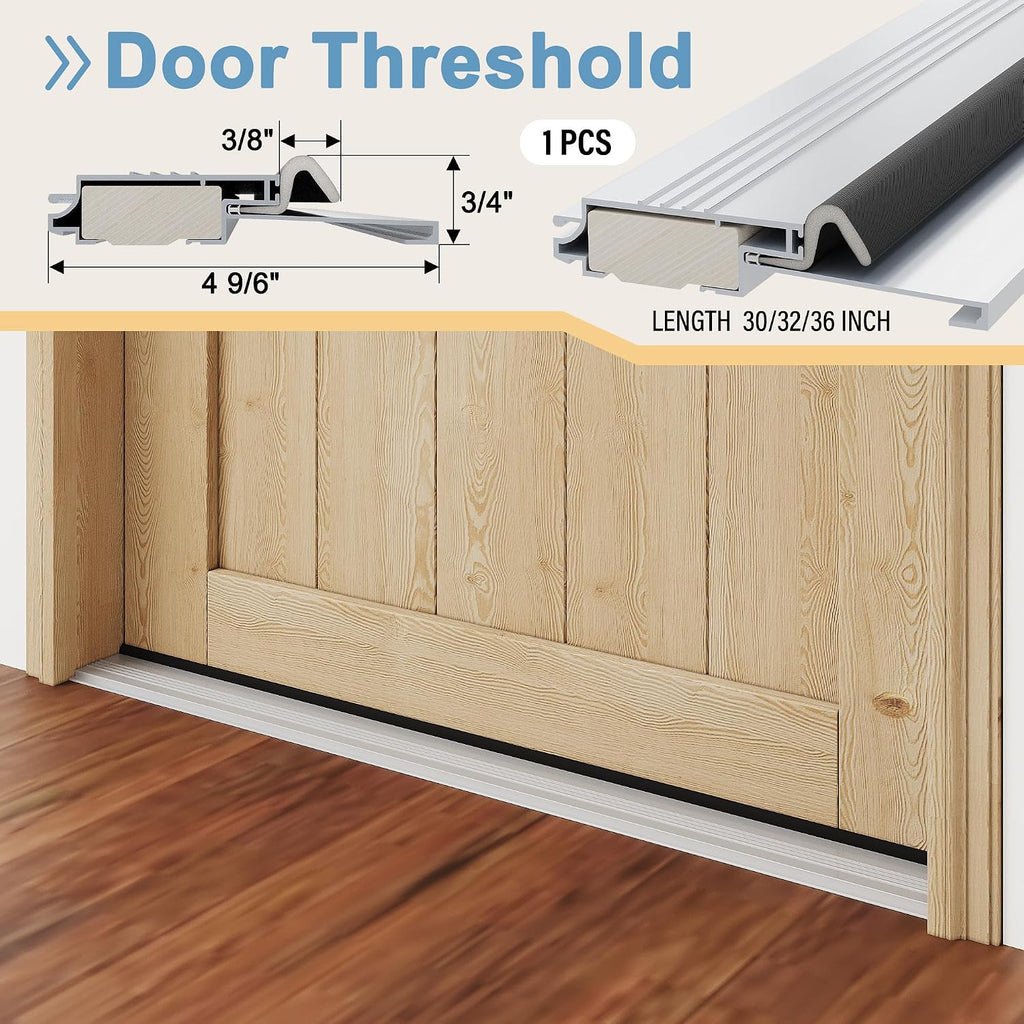 30' x 80' Dutch Door with Threshold, 1.75' Pine with 1-Lite Glass Split Half Door for Exterior Front Entry, Patio Doorway & Interior Pantry/Back w/1 Door Slab+1 Sill+4 Hinges+1 Latch