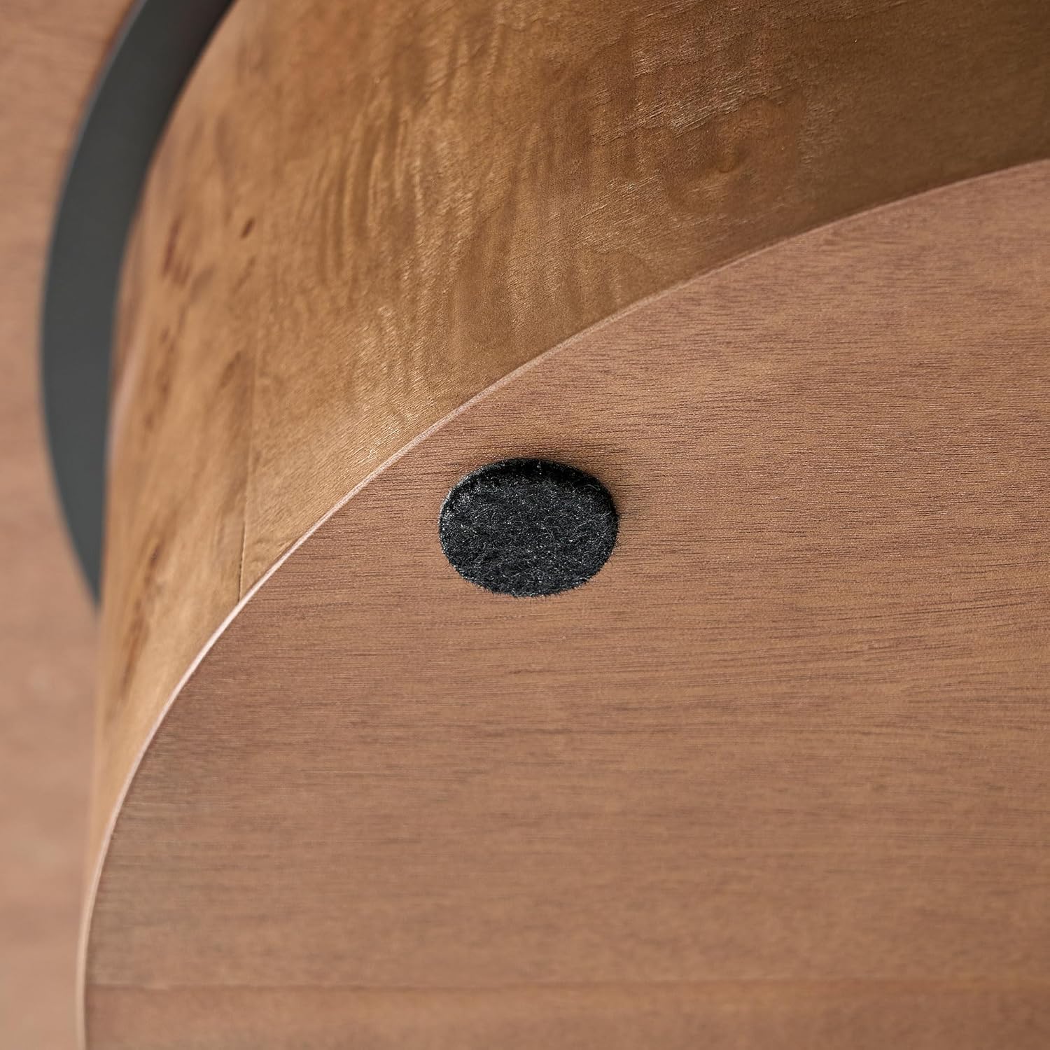 31.49'' Round Coffee Table Modern Wood Coffee Table for Living Room, Contemporary Circle Drum Pedestal Style, Burl Wood Veneer, Easy Assembly, Walnut
