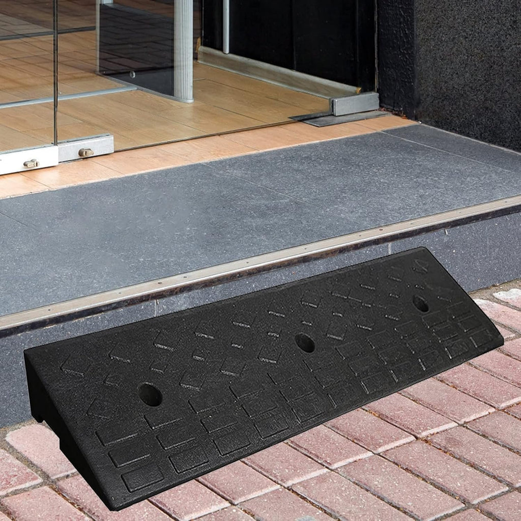 Driveway Curb Ramp Rubber, Garage Doors Entryway Outdoor Steps Transition Ramp, Heavy Duty Non Slip Solid Rubber Ramp, 39 in Wide Load 3T (9Cm/3.5In Rise)