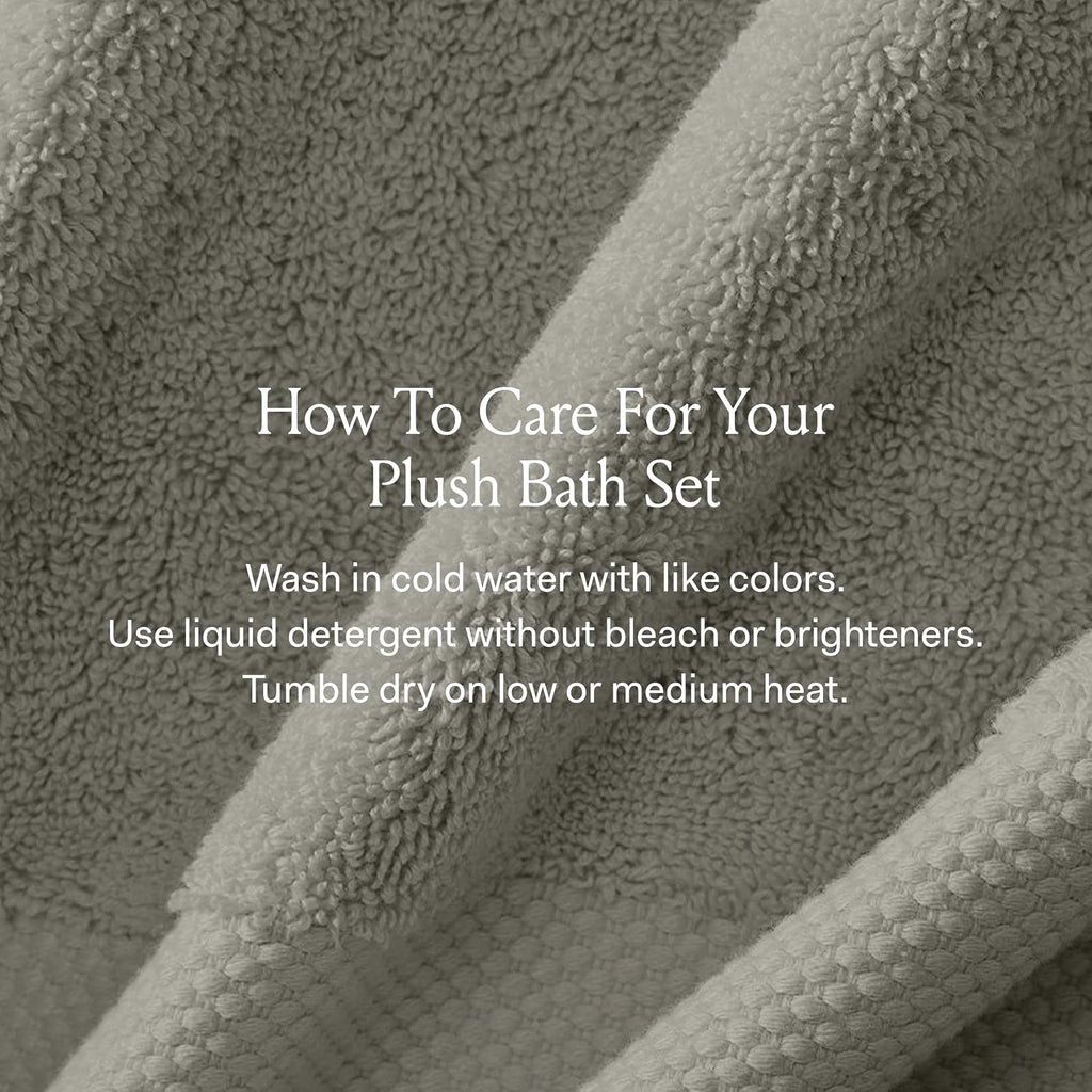 BOLL & BRANCH Plush Bath Sheet Set - Stone - 6 Piece - Includes 2 Oversized Bath Sheets, 2 Hand Towels & 2 Washcloths - 100% Organic Cotton - Ultra Soft & Luxurious - Quick Absorbing