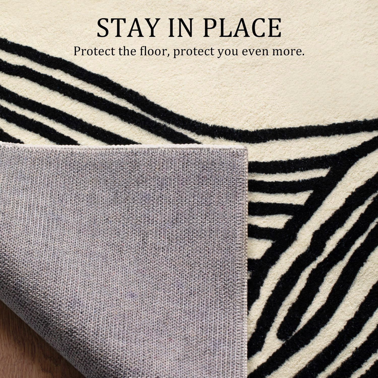 YIHOUSE 10×14 Ft Area Rugs Non-Shedding Washable Zebra Rug, Bedroom Living Room Dining Room Office Nursery Playroom Soft Nonslip Modern Rugs Faux Wool Carpet Indoor/Outdoor Rugs-Black and White Rug