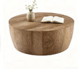 Round Coffee Tables for Living Room Small Modern Drum Coffee Table Rustic Farmhouse Wood Circle Center Table - Fully Assembled 29.5'