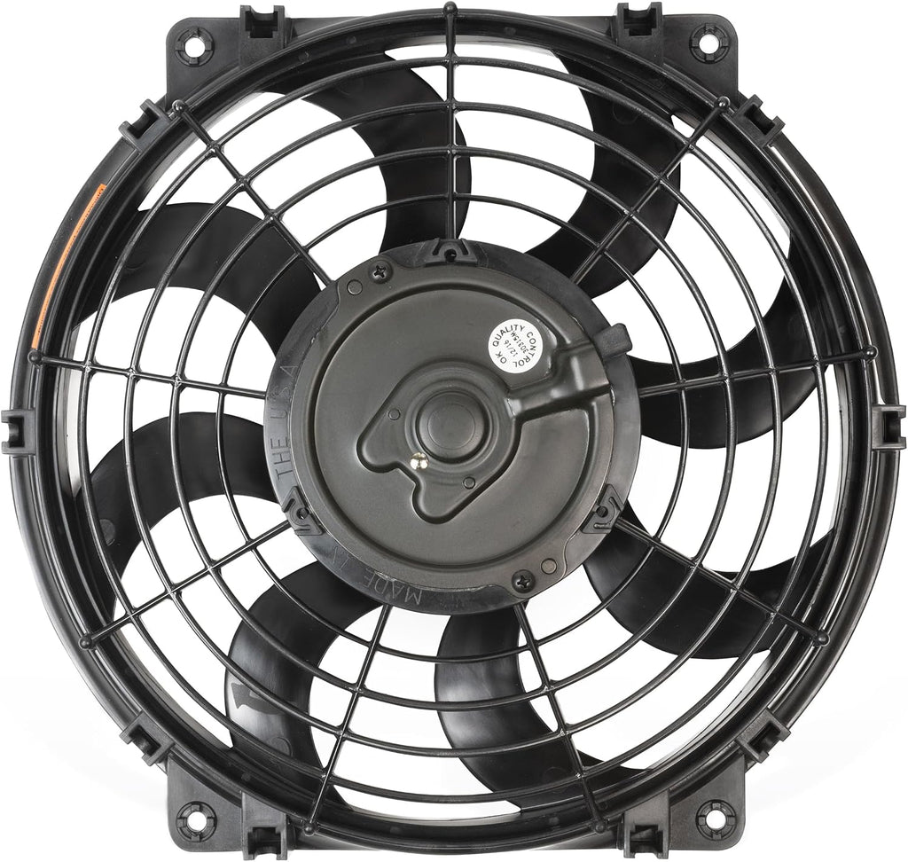 Flex-A-Lite S-Blade Reversible Electric Fan, Pusher-Puller Fan (394), Car Accessories, 14 Inches Black