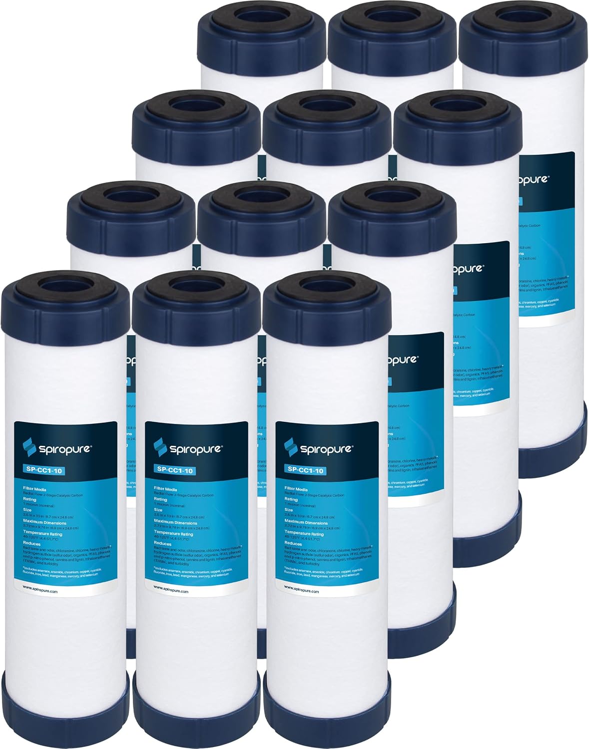 SpiroPure SP-CC1-10 10x2.5 Catalytic Carbon Water Filter Cartridge (Case of 12)