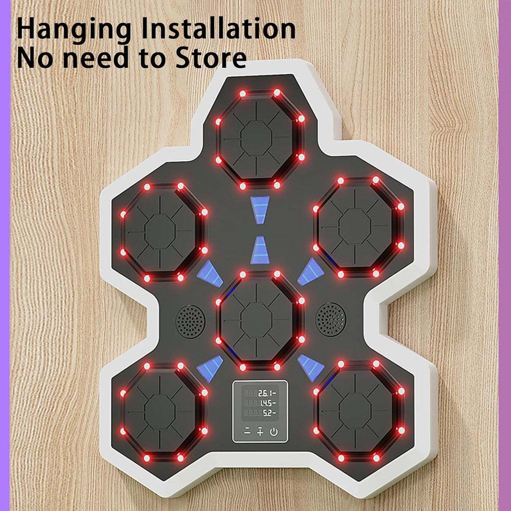 Smart Music Boxing Machine,Wall Mount Punching Machine with Gloves,Workout Punching Equipment for Living Room and Office