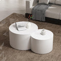Round Coffee Table Set of 2 Modern Nesting Coffee Tables for Living Room Wave Stripe Round Coffee Table for Living Room Bedroom (B)