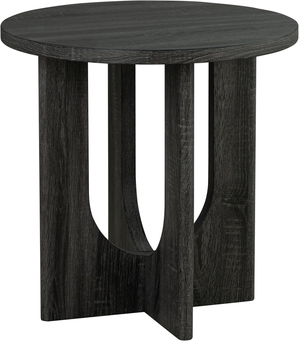 Furniture of America Ravyn Modern 3 Piece Round Coffee Table Set with Cutout Trestle Base, Living Room Set for Small Space, Home Office, Bedroom, Grey