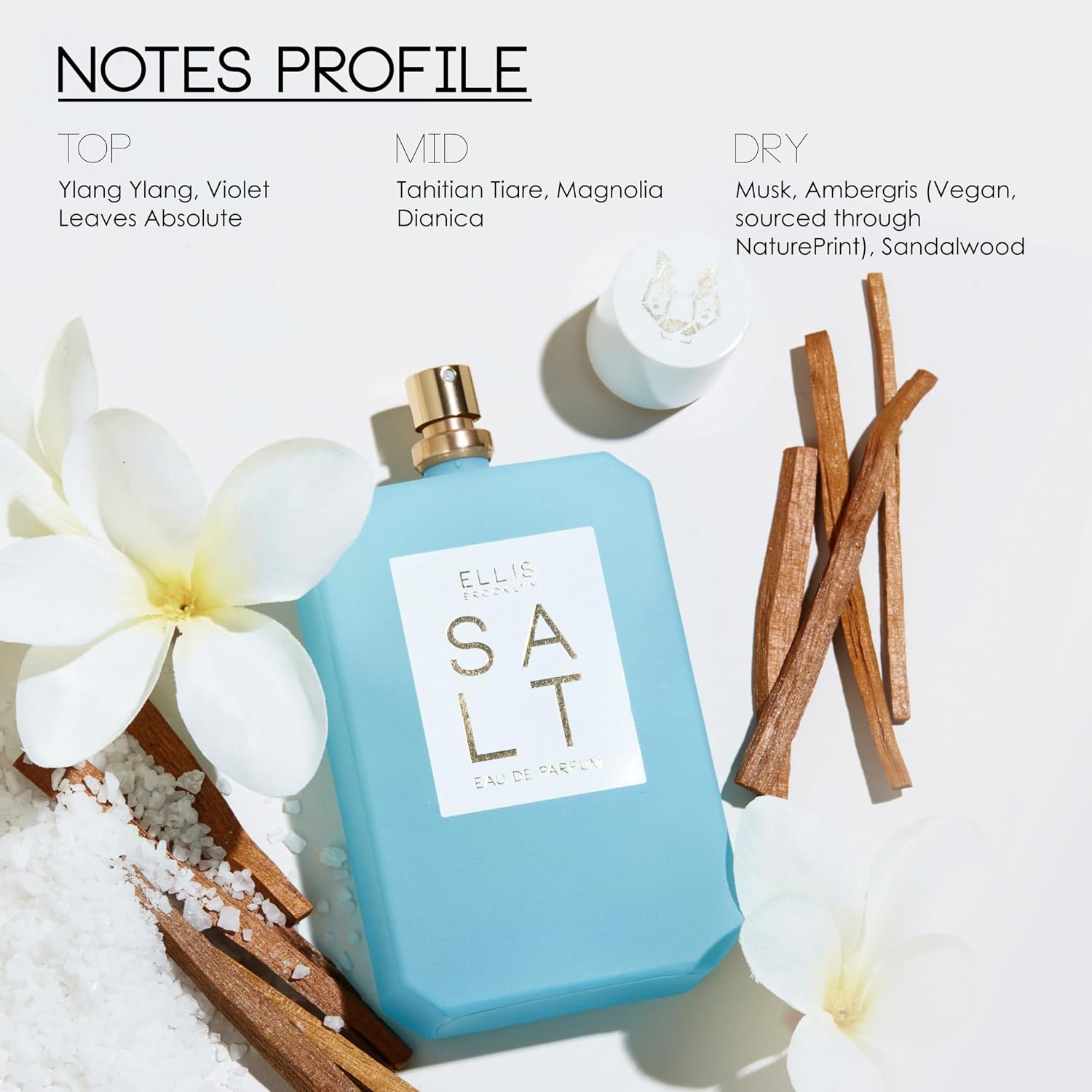 Ellis Brooklyn SALT Eau De Parfum & Body Oil Bundle - Clean Perfume & Scented Body Oils for Women, Ylang Ylang, Amber, & Sandalwood