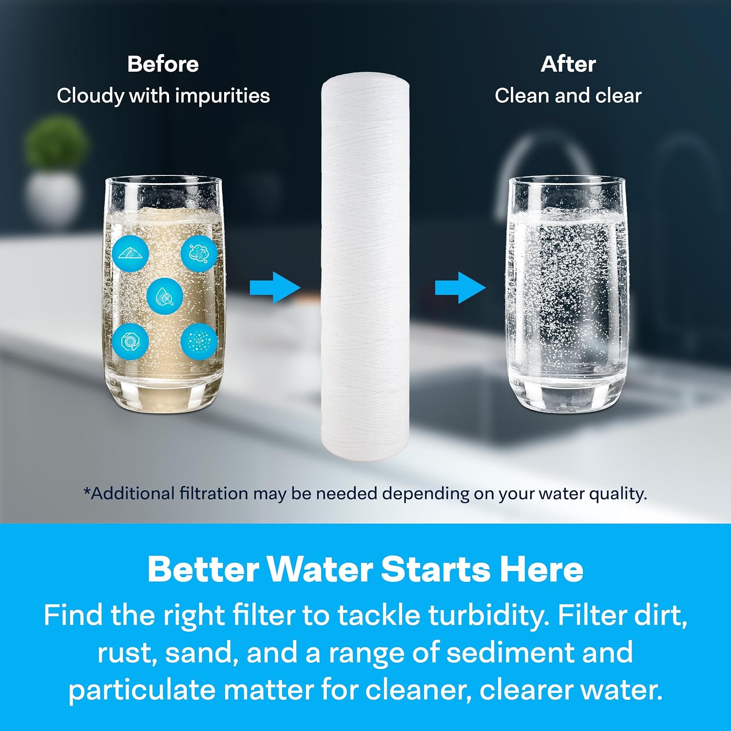 SpiroPure 20x4.5 25 Micron Sediment Water Filter Cartridge WP25BB20P 6 Pack