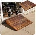 Wooden Threshold Ramps for Doorways, Home Steps Wheelchair Ramps,Walker/Cart/Scooter Stair Ramp for Elderly Handicap with Non-Slip Grooves (31.6' W*5.0' H, Solid Wood, 600lbs Capacity)