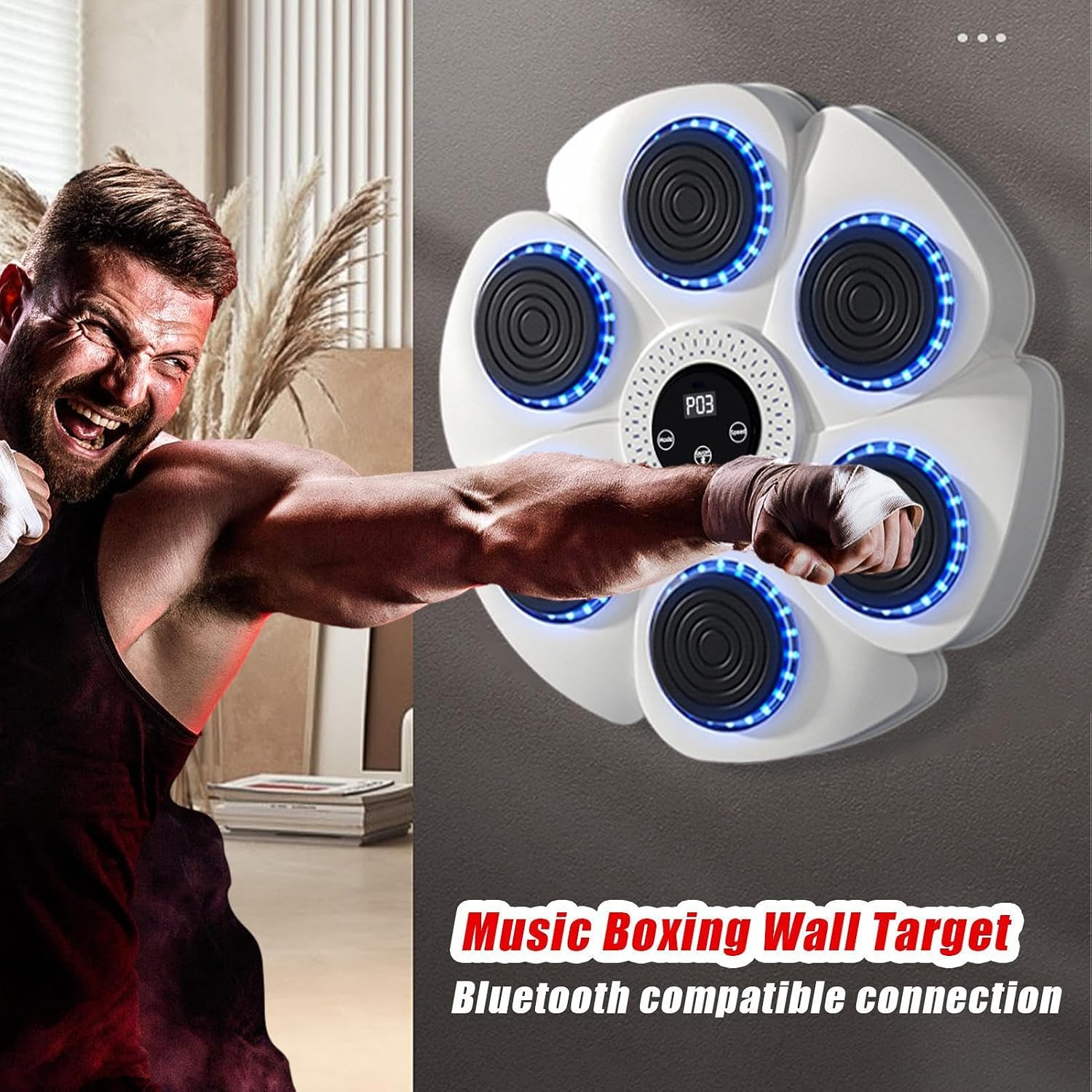 Music Boxing Machine - 40cm Smart Music Punching Machine Wall Punch Mat for Music | Music Punching Machine Indoor Wall Boxing Machine with Gloves Boxing Equipment