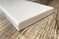 Tenedos Solid White Engineered Marble Doorway Floor Threshold Saddle Polished, for Shower Curb, Bathroom Vanity Backsplash, Window Sill, Maintenance Free, Stain Resistant (4' x 30')