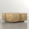 SIMPLIHOME Lockhart Square Coffee Table - 30 inch Wide Solid Mango Wood Living Room Table in Natural Blonde, Modern Cocktail Table for Family Room with Large Surface and Low Profile, Assembled
