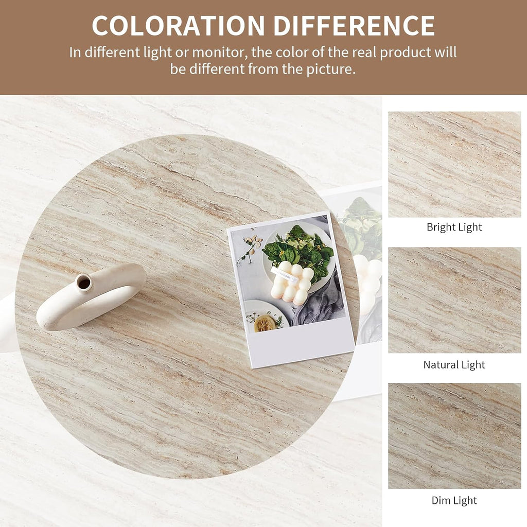 31.5' Modern Round Coffee Table,Small Coffee Tables Center Table with Metal Legs Wood Mars Marble-Patterned Tabletop for Living Room Office Apartment,Easy to Assemble, Wood Mars Marble