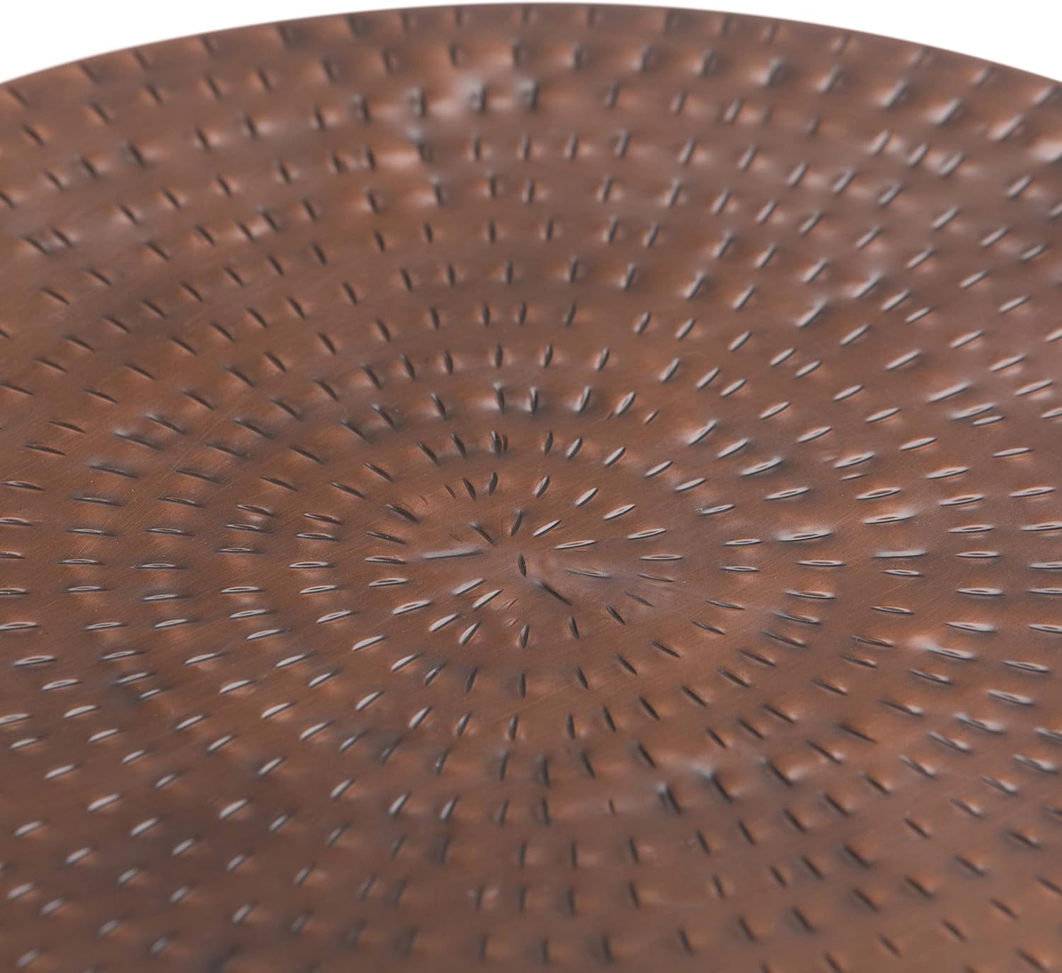 SIMPLIHOME Griffen Metal Storage Accent Table - 19 inch Wide Solid Metal Round Drum Side Table in Antique Copper, Industrial End Table for Living Room with Hidden Storage Space, Assembled
