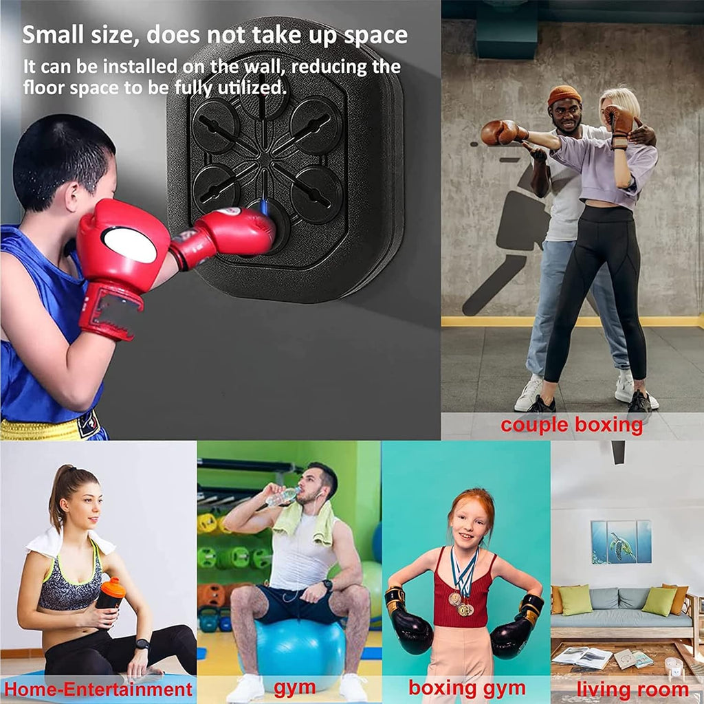 Music Electronic Boxing Machine, Wall Mounted Smart Music Boxing Machine with Boxing Glove, Boxing Training Equipment Indoor for Adults