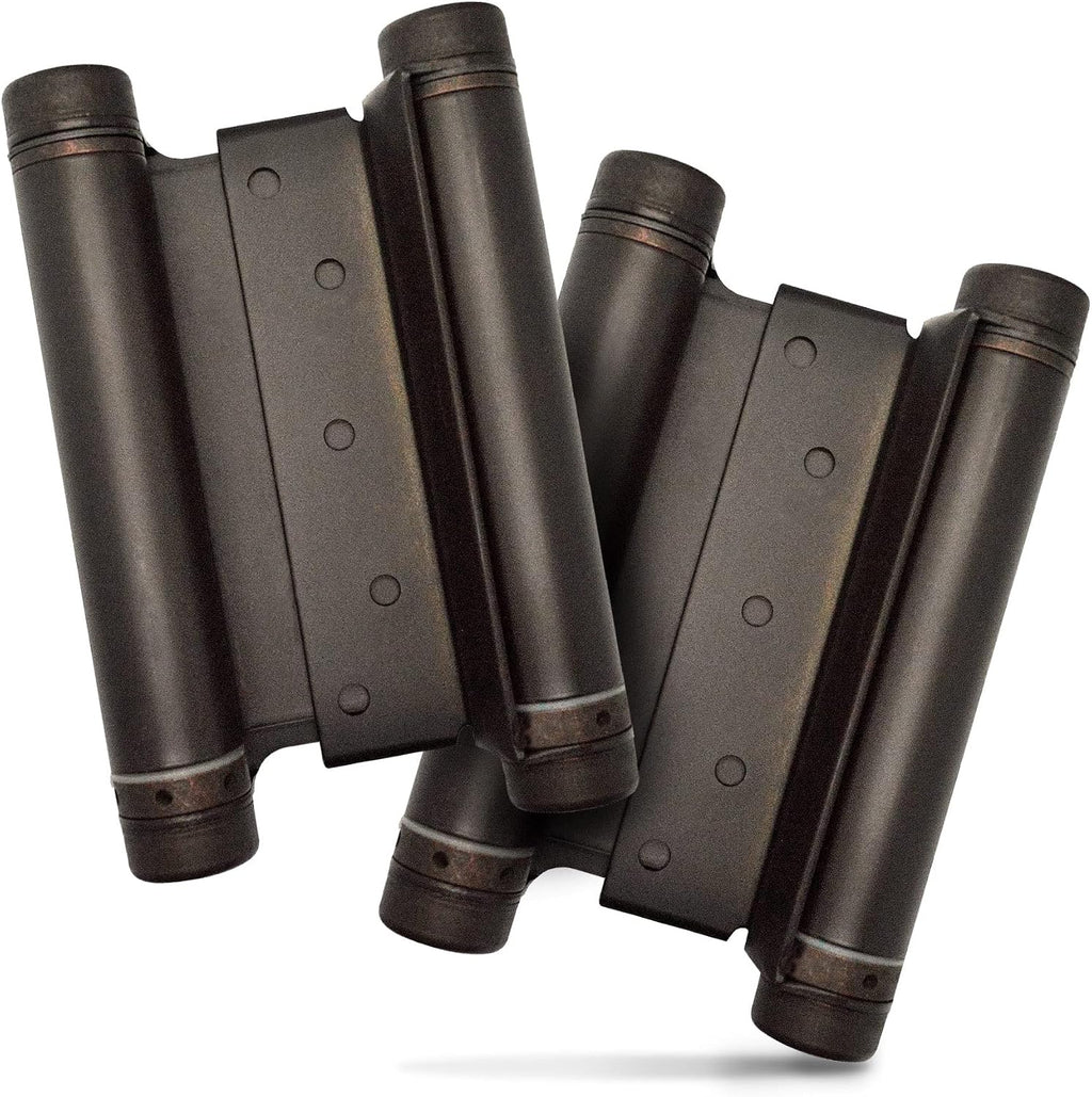 Swinging Cafe Doors - 6' Double Action Hinge – Heavy Duty Door Hinges for Saloon & Cafe Bar Swinging Doorways – Commercial Grade, Adjustable Tension for High Traffic Use, Oil-Rubbed Bronze, 2 Units