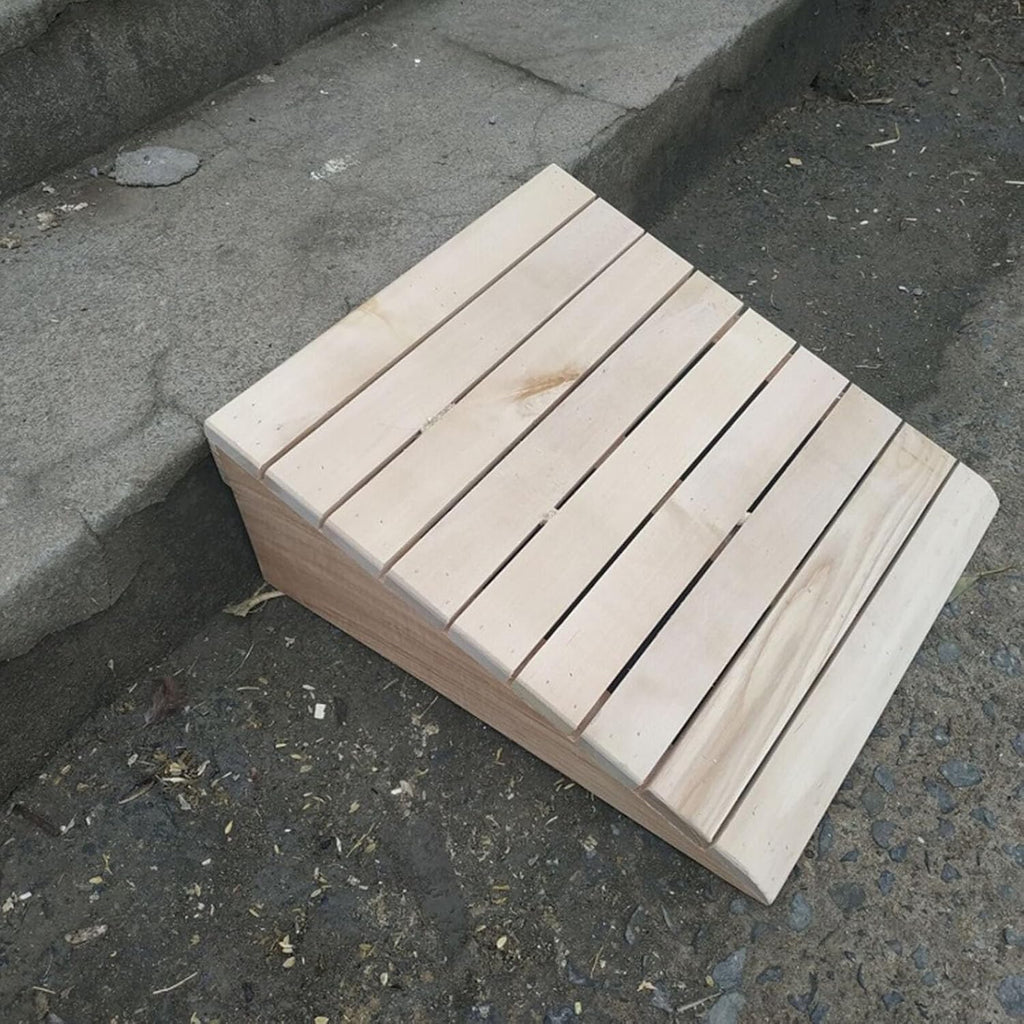 Home Entry Door Ramp, 2-6in Rise Non-Slip Solid Wood Portable Sill Ramp Threshold Ramp for Doorways, Outdoor Curb Ramp for Wheelchairs, Scooters, Walkers, Car, Motorcycle ( Size : 13.3x11.8x5.1in/33.8