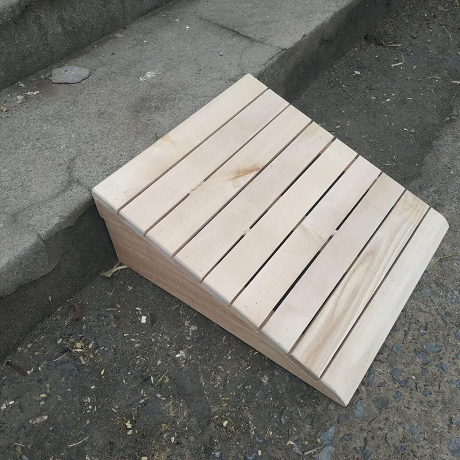 Home Entry Door Ramp, 2-6in Rise Non-Slip Solid Wood Portable Sill Ramp Threshold Ramp for Doorways, Outdoor Curb Ramp for Wheelchairs, Scooters, Walkers, Car, Motorcycle ( Size : 15.3x13.8x5.9in/38.8