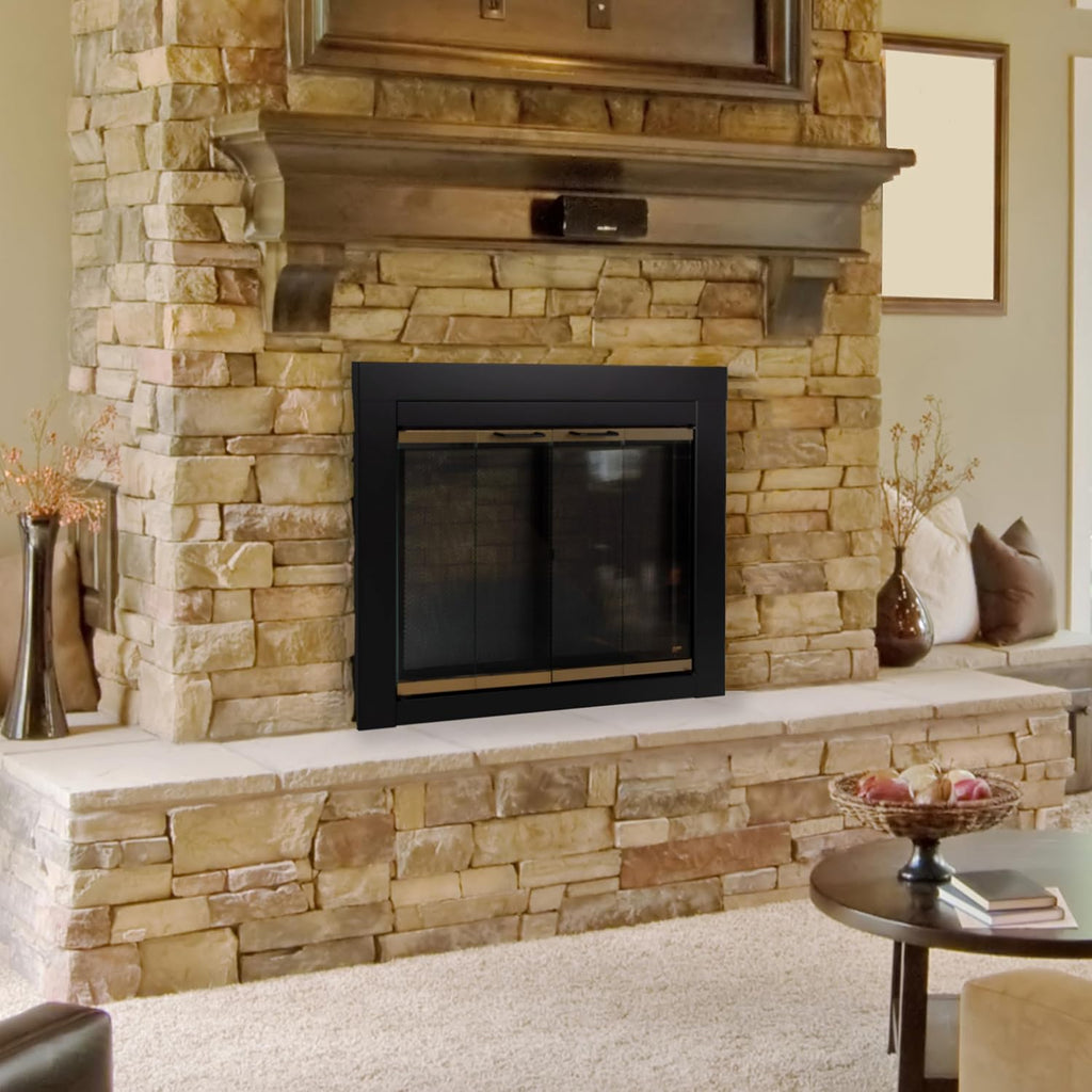 Pleasant Hearth Arrington Small Glass Fireplace Doors AR-1020