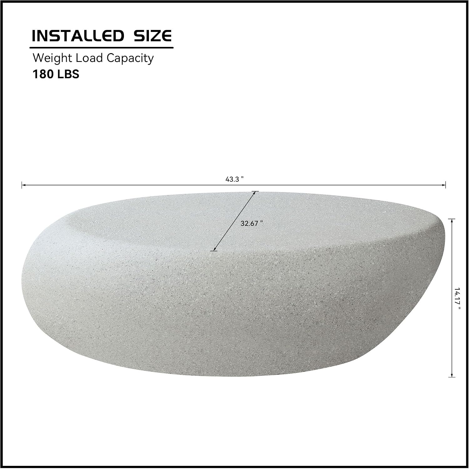 Faux Rock Coffee Table Set with Lightly Rought Rock Design,Irregular Drum Coffee Table Set with Side Table,Fiberglass Accent Stone-Like Central Table for Living Room,No Assembly