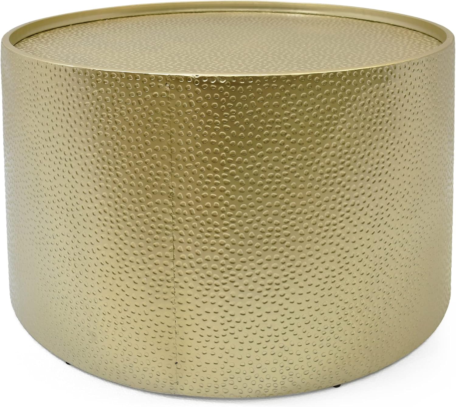 Christopher Knight Home Braeburn Modern Round 3 Piece Iron Accent and Coffee Table Set, Gold