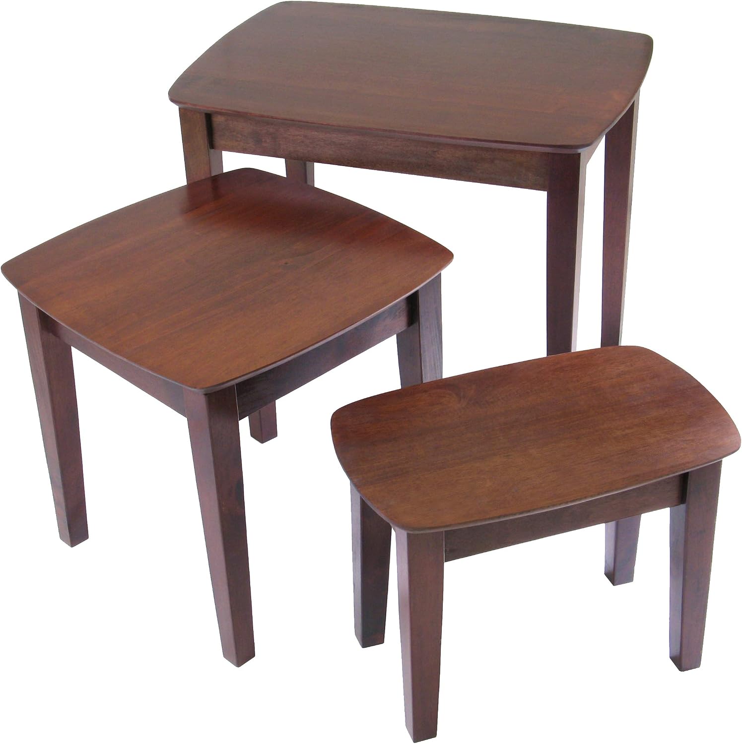 Winsome Bradley Nesting Tables, for Living Room, Walnut, Set of 3