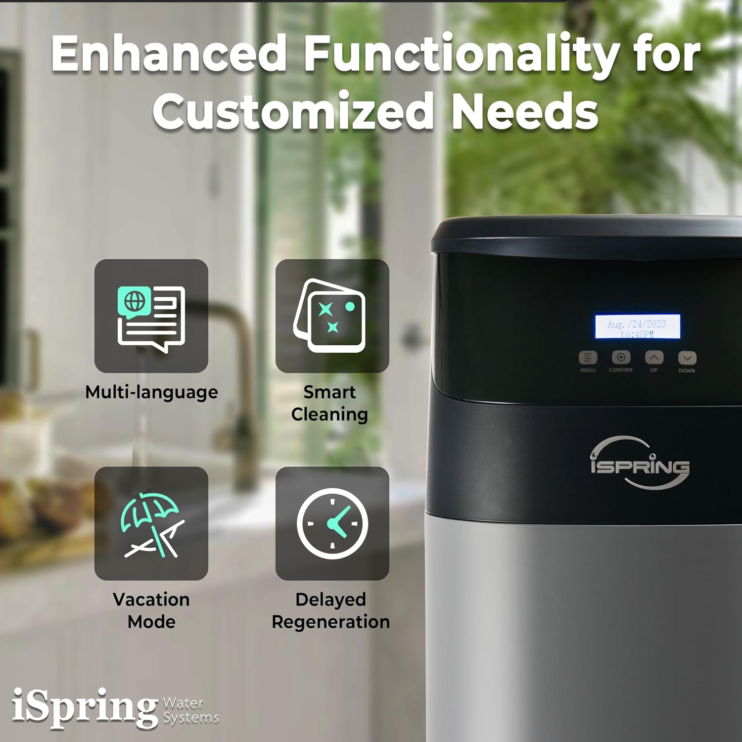 iSpring Elite Series Iron, Manganese, and Hydrogen Sulfide Reducing Whole House Water Filtration System, Model: WCFM550K
