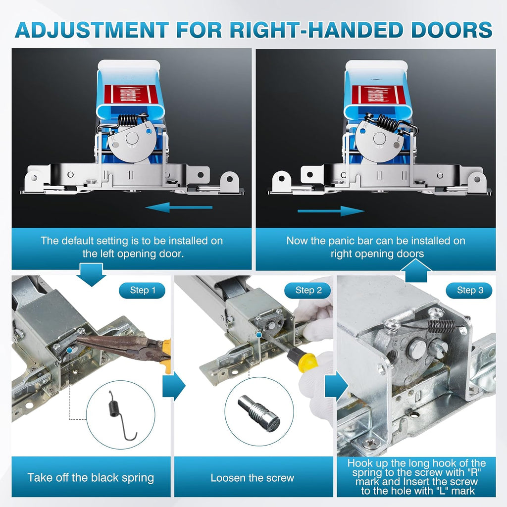 IRONWALLS Surface Vertical Rod Exit Device, 32in Commercial Door Push Bar Panic Device with Single Point Top Latching, Stainless Steel Emergency Exit Panic Bar for 32'-48' (W), 6.7ft-8.1ft (H) Doors