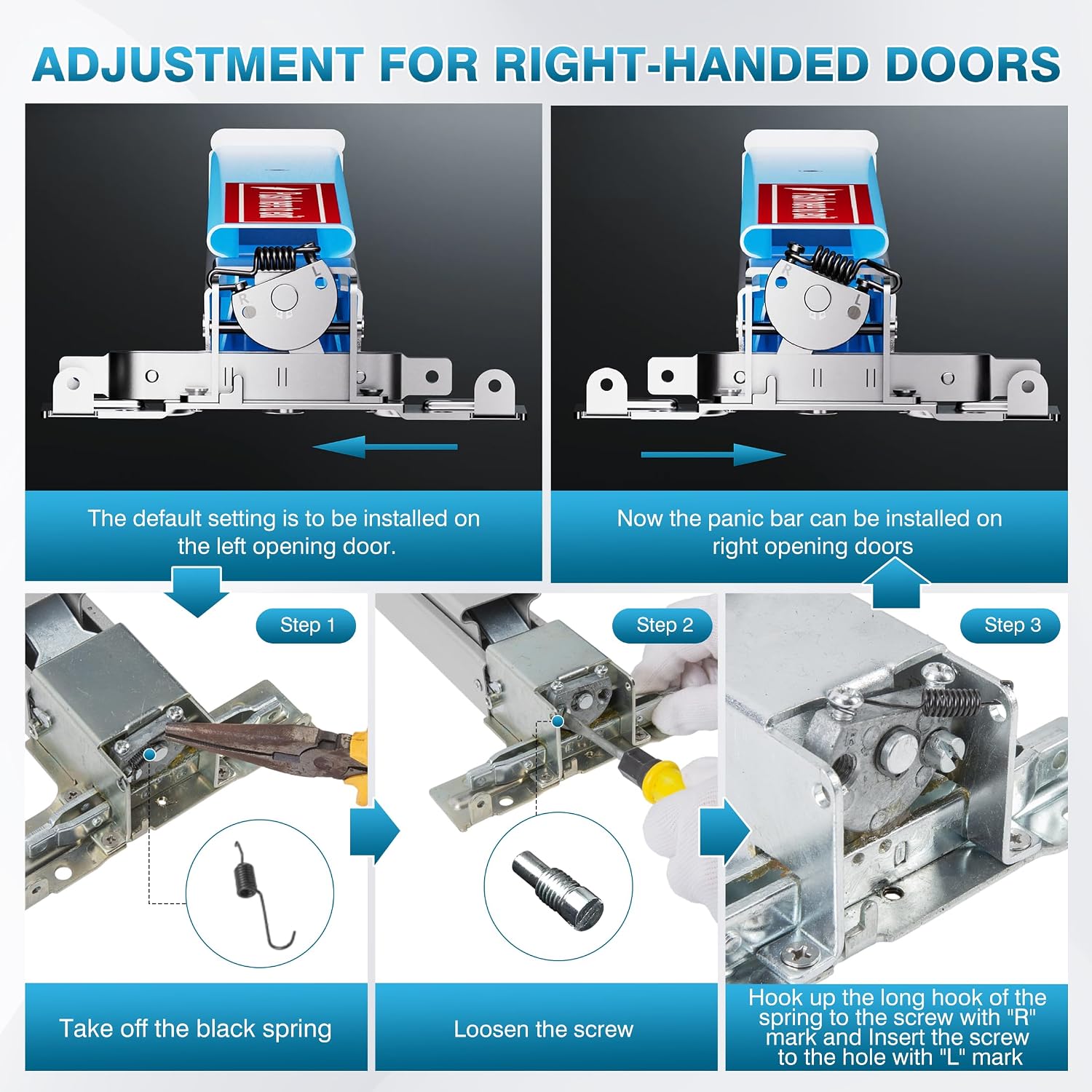 IRONWALLS Surface Vertical Rod Exit Device, 32in Commercial Door Push Bar Panic Device with Single Point Top Latching, Stainless Steel Emergency Exit Panic Bar for 32'-48' (W), 6.7ft-8.1ft (H) Doors