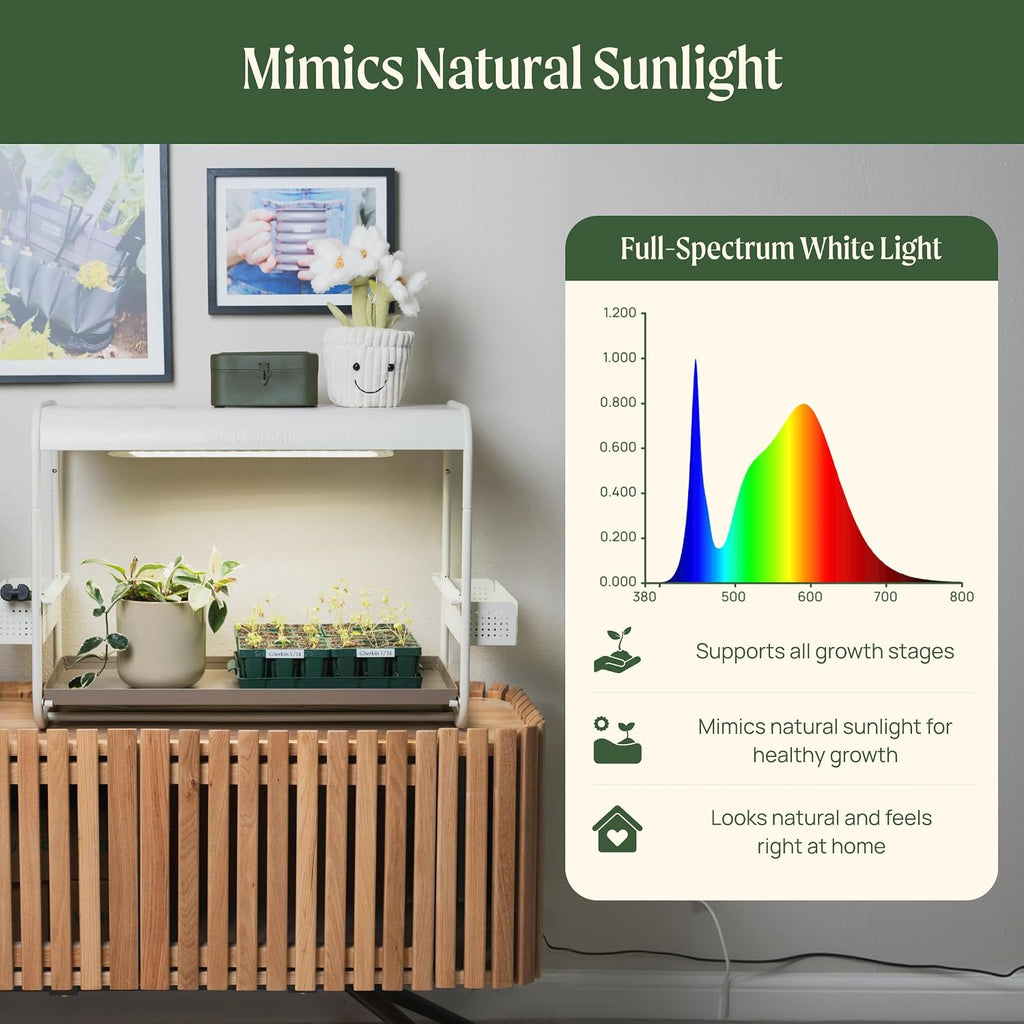 Vego garden 1 Tier Tabletop Metal Corner Plant Stand Indoor with Grow Light, Full Spectrum LED Grow Light, Plant Rack for Seed Starting, Leafy, Herbs, Fruits & Microgreens