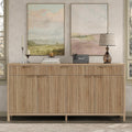 Yanosaku 66' W Fluted Buffet Cabinet, Sideboard Storage Cabinet with 3 Drawers & 2 Cabinets, Mid-Century Coffee Bar Table for Living Room, Dinning Room, Natural