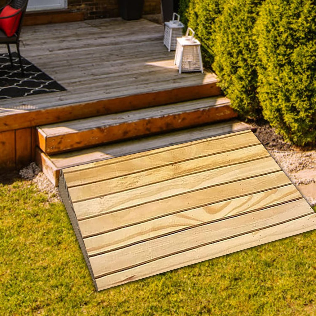 Stairs Ramps for Wheelchairs for Home, Wooden Doorway Threshold Ramp 3/4/ 6/7/ 8 Inch Rise, Indoor Outdoor Garden Door Ramp/Slope, Anti Skid (Size : 80x33x10cm (31.5x13x4in))