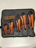 Grip-On 500 5-Piece General Purpose Locking Pliers Kit in Roll-Up Pouch, Black, Orange