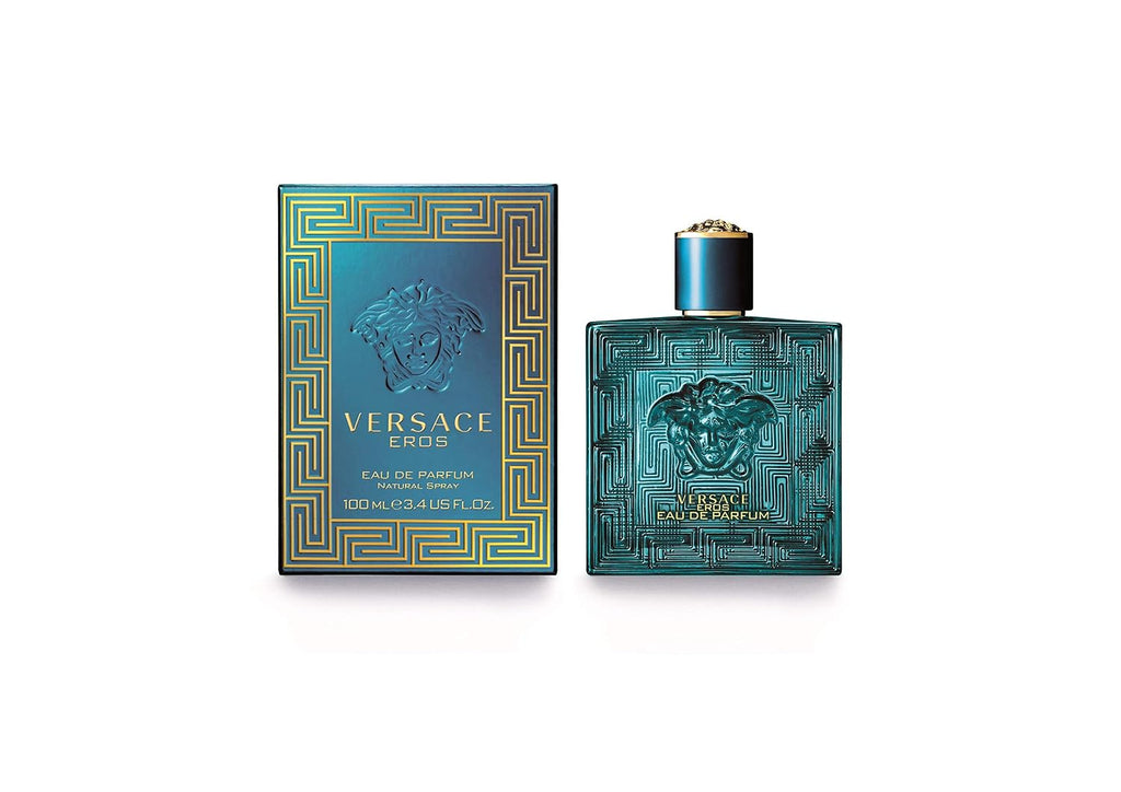 Versace Pour Homme Oud Noir 3.4 oz Eau de Parfum Spray & Eros for Men 3.4 oz Eau de Parfum Spray