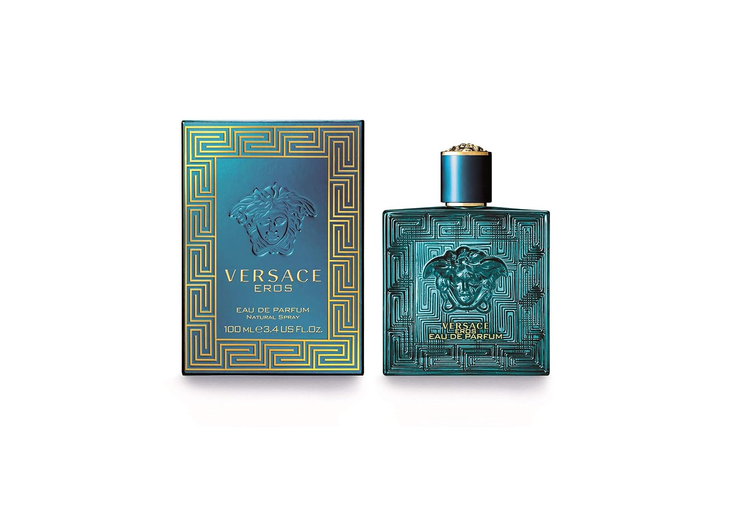 Versace Pour Homme Oud Noir 3.4 oz Eau de Parfum Spray & Eros for Men 3.4 oz Eau de Parfum Spray